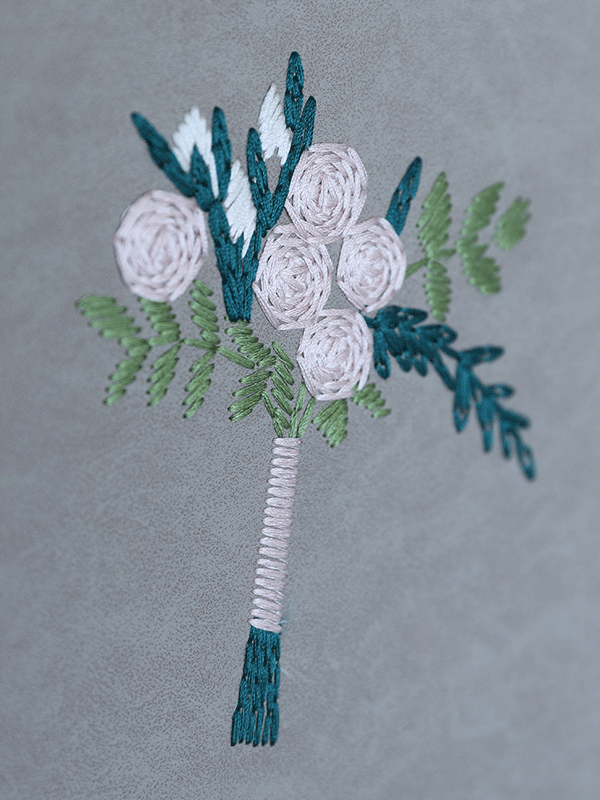 アルバム 花束刺繍の思い出綴じ