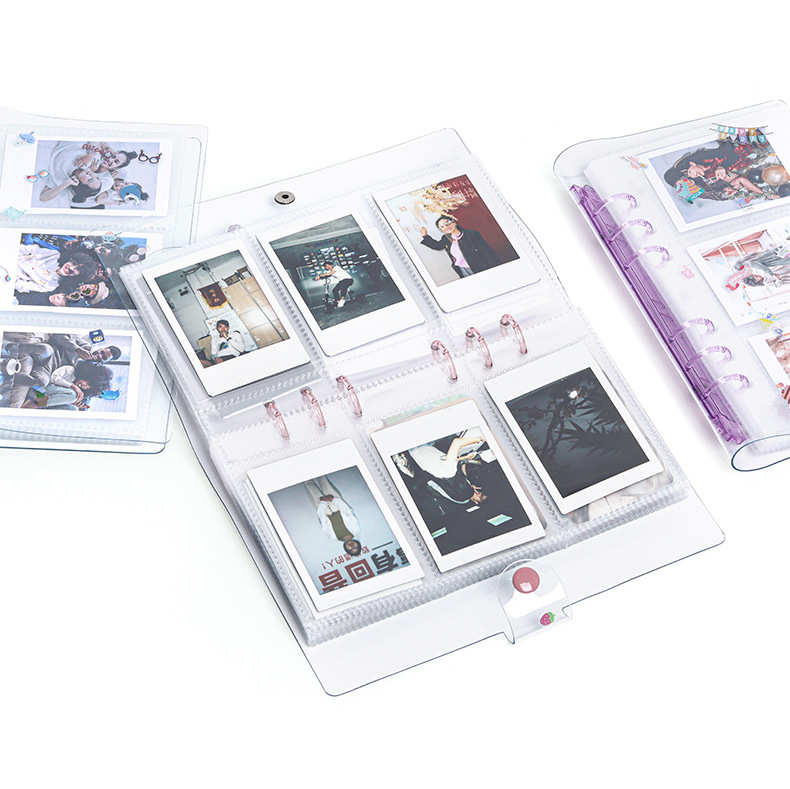 アルバム 透明素材可愛いモチーフ付きチェキ収納アルバム