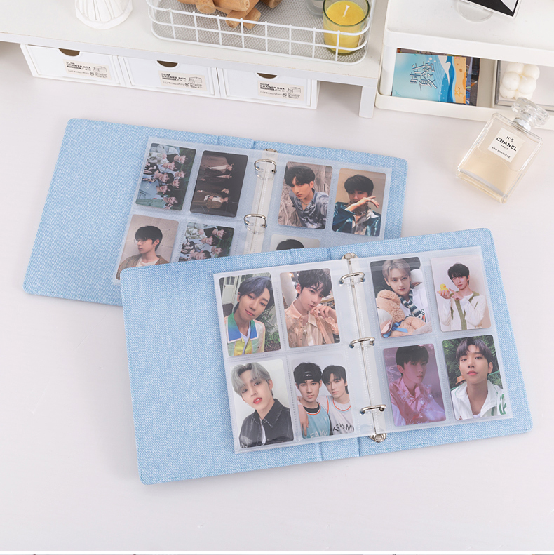 アルバム リング式写真収納帳デニム風カバー付き