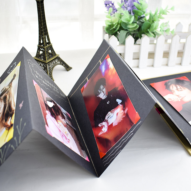 アルバム 手作り風しおり付きじゃばら式写真整理帳