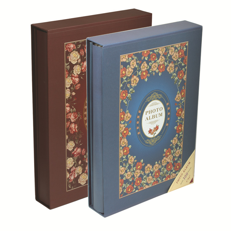 アルバム 花柄装飾写真収納帳二冊組