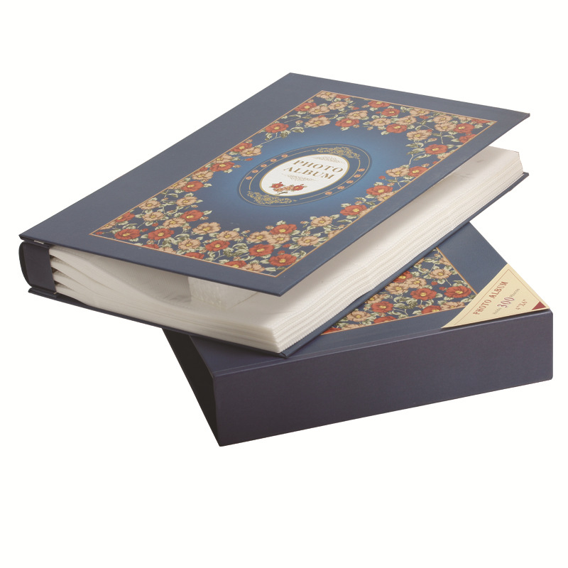 アルバム 花柄装飾写真収納帳二冊組