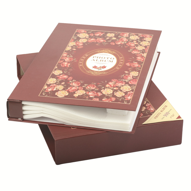 アルバム 花柄装飾写真収納帳二冊組