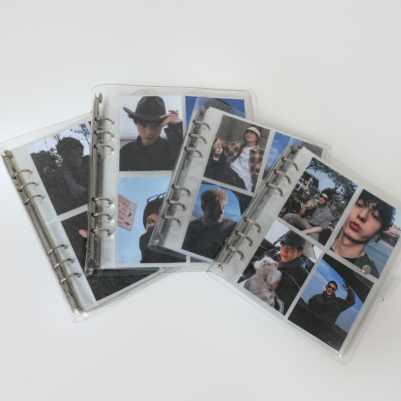 アルバム 透明ポケット付きリング式写真整理帳セット