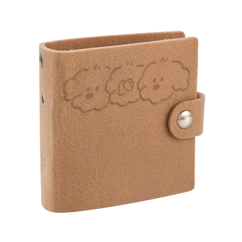 アルバム 猫刺繍柔らか素材ボタン留めチェキ収納アルバム