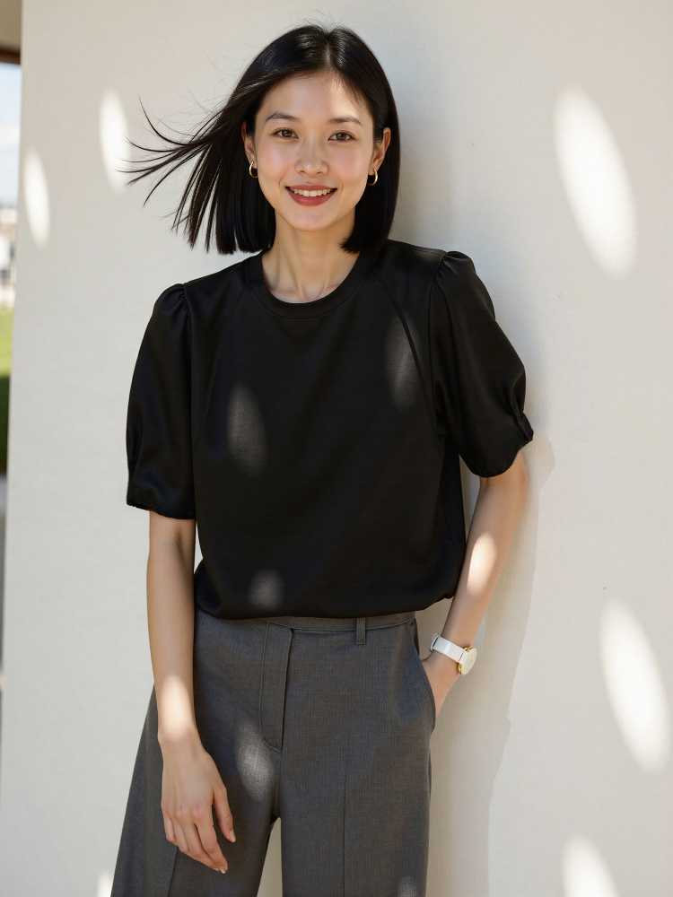 パフスリーブ優美カーディガン