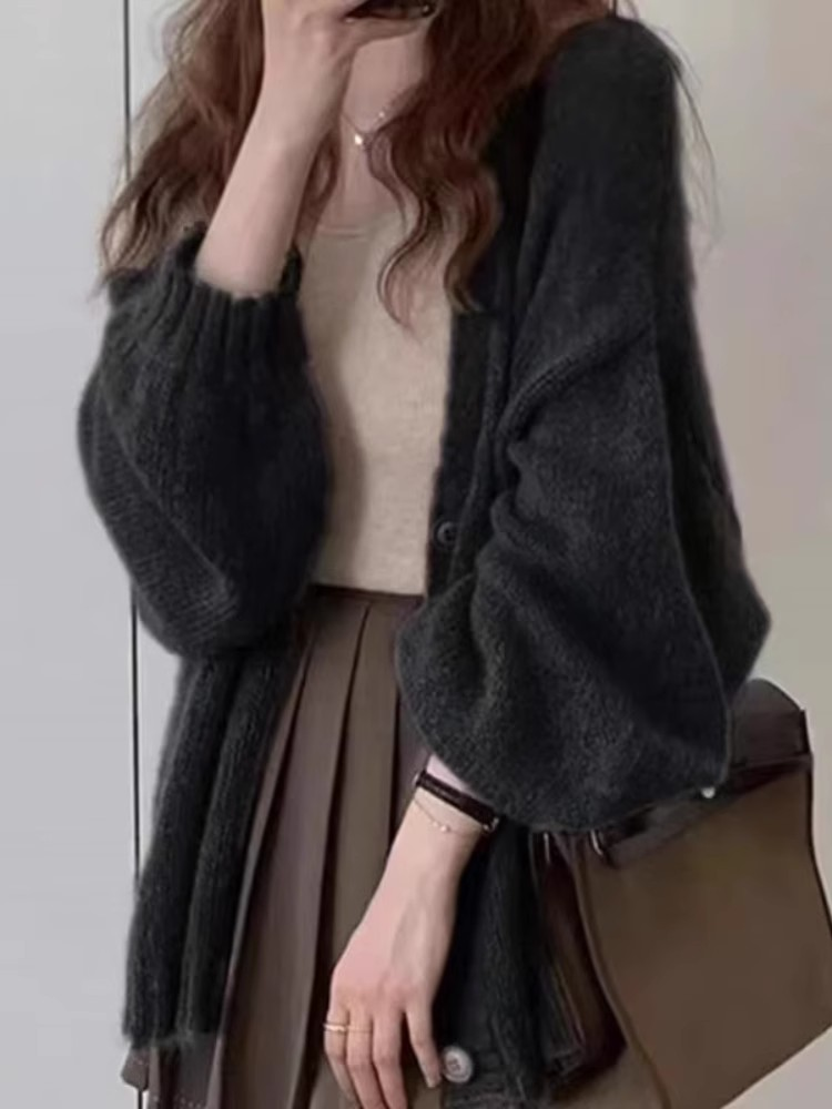 ふんわりあったかロングカーディガン