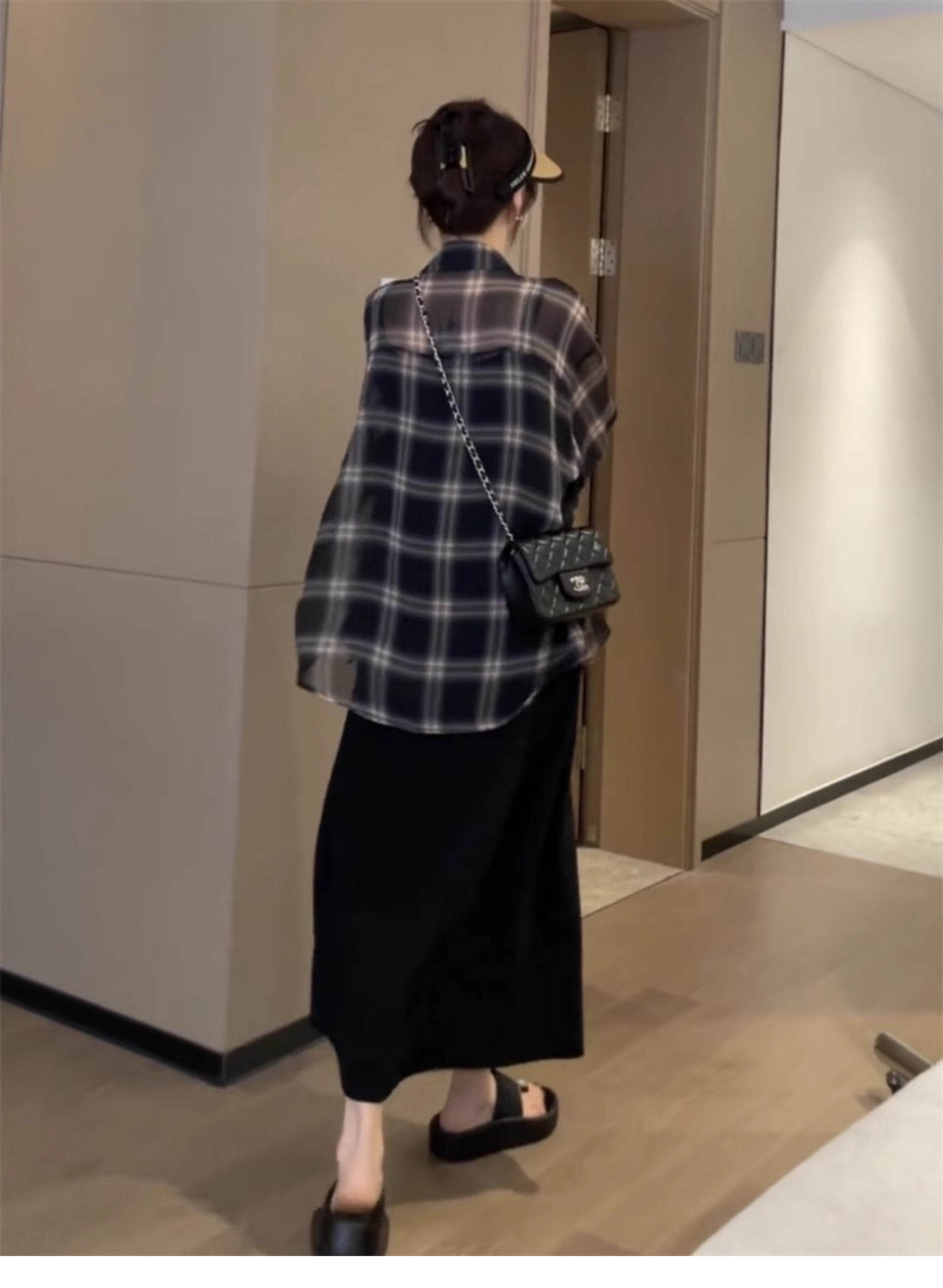 格子柄シャツカーディガン
