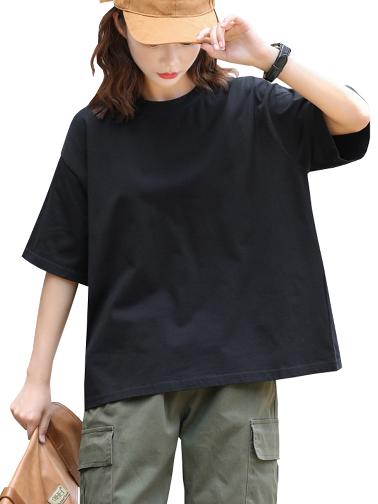 ゆったりシルエット半袖トップス