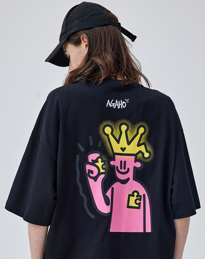 王冠キャラクター バックプリント カーディガン