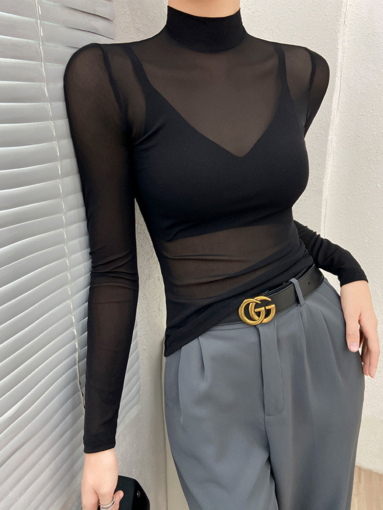 メッシュ切替ハイネックインナー