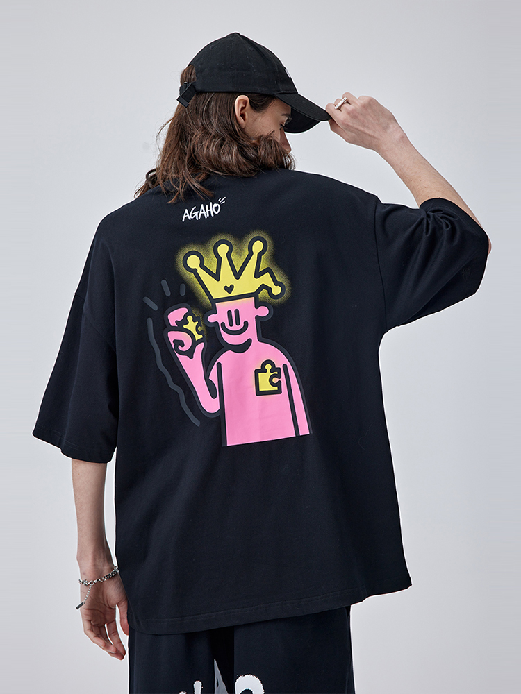 王冠キャラクター バックプリント カーディガン