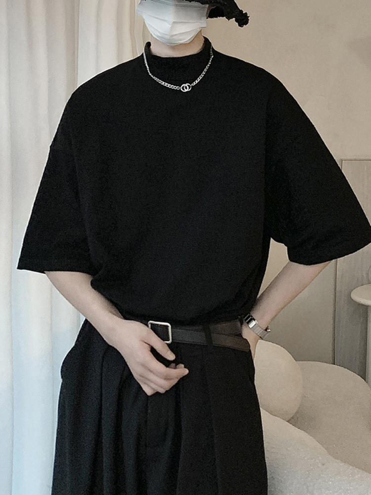 ハイネック五分袖カットソー
