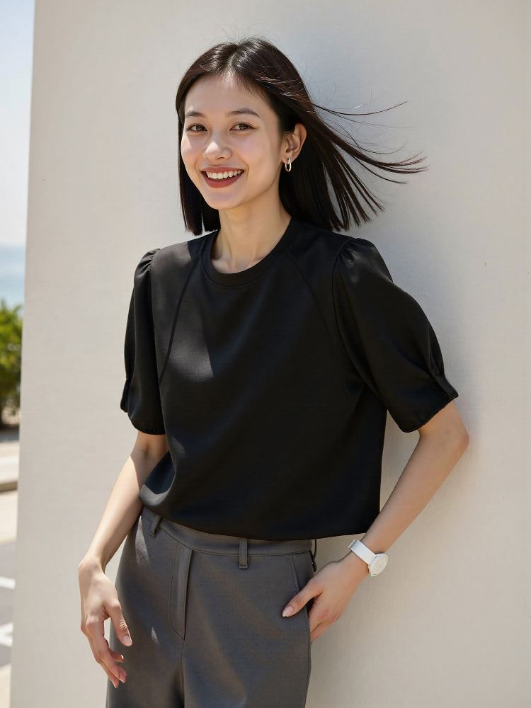 パフスリーブ優美カーディガン