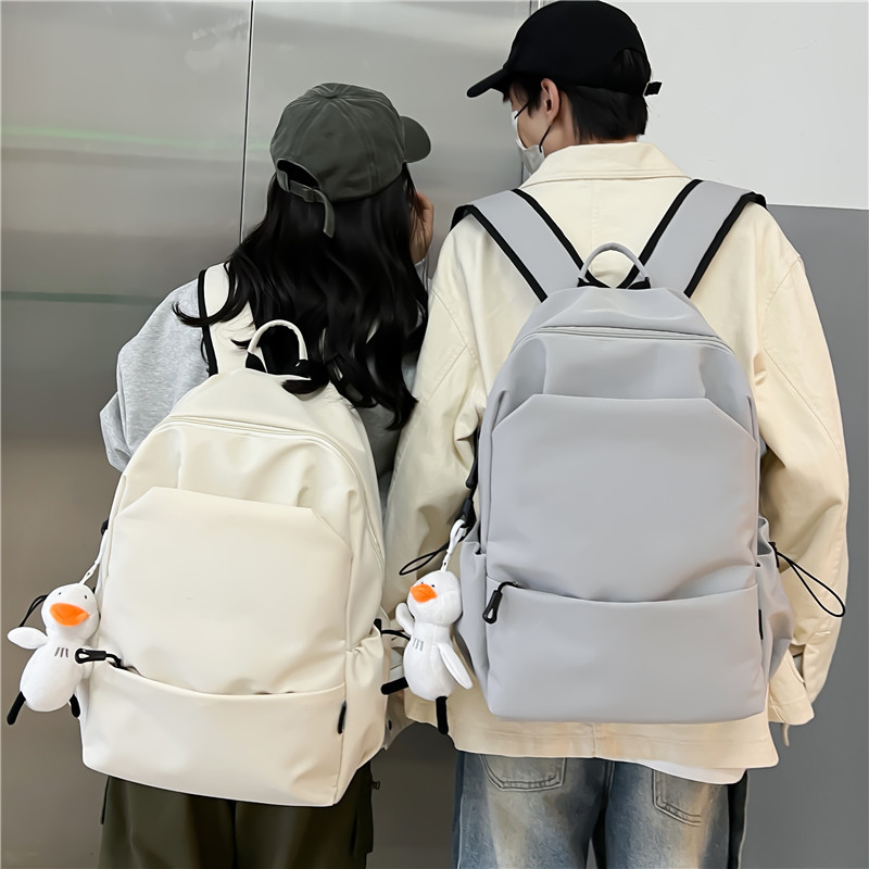 バック パック メンズ シンプル装飾マスコット付き通学リュック