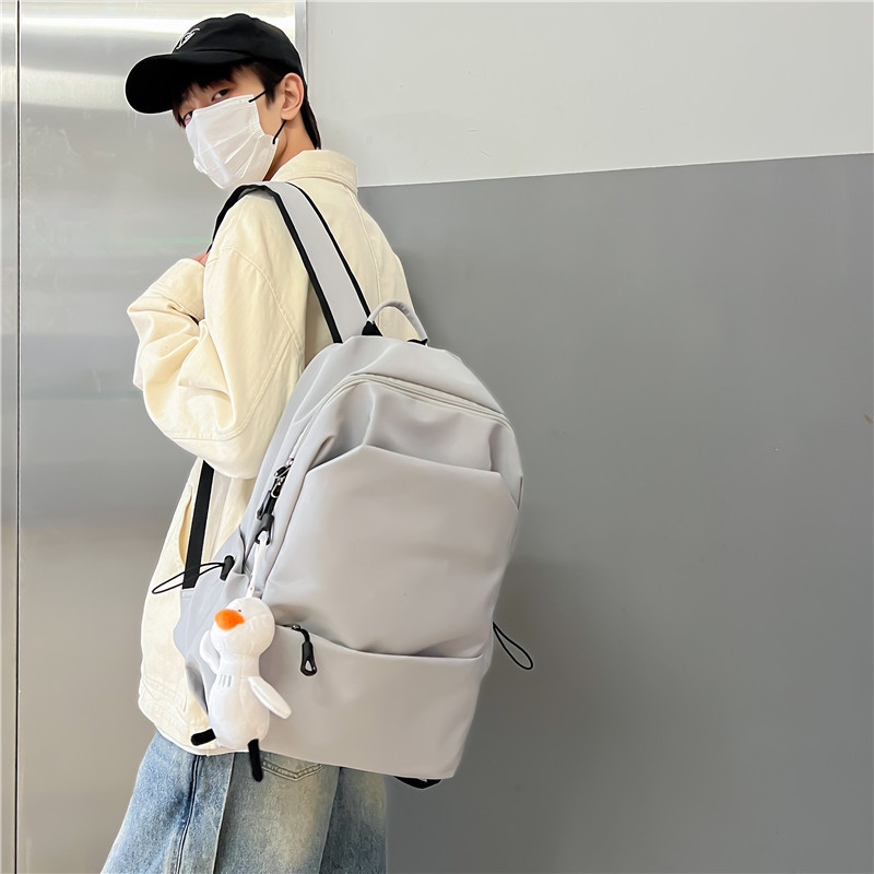 バック パック メンズ シンプル装飾マスコット付き通学リュック