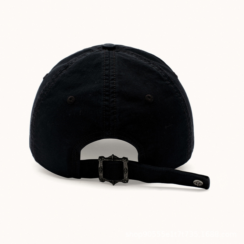 アメカジ クロスモチーフ刺繍入りローキャップ