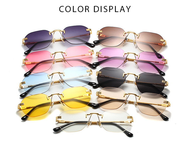 アメカジ 縄目模様テンプル縁なしサングラス