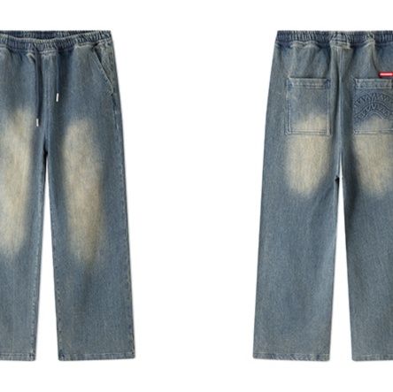 アメカジ ゆったりワイドデニムパンツ