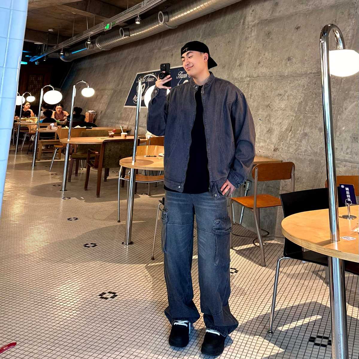 アメカジ ゆったりシルエットのデニムブルゾン