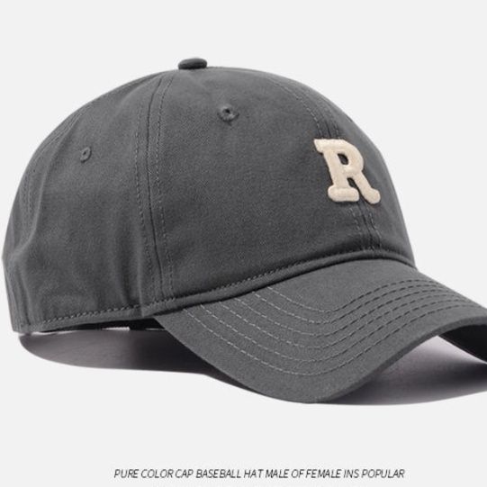 アメカジ Ｒ刺繍柄ワンポイントキャップ