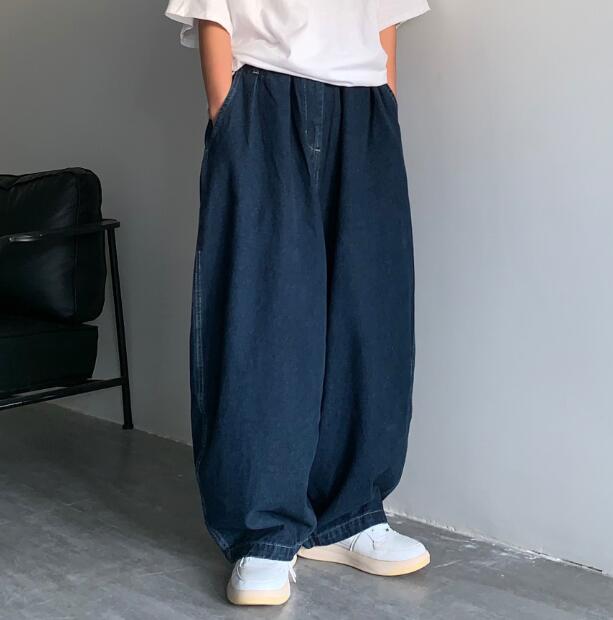アメカジ メンズ デニム ワイドパンツ ゆったり ヴィンテージ風 ズボン