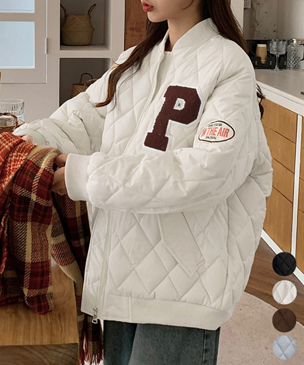 アメカジ レディース中綿キルティングアウター防寒ブルゾン