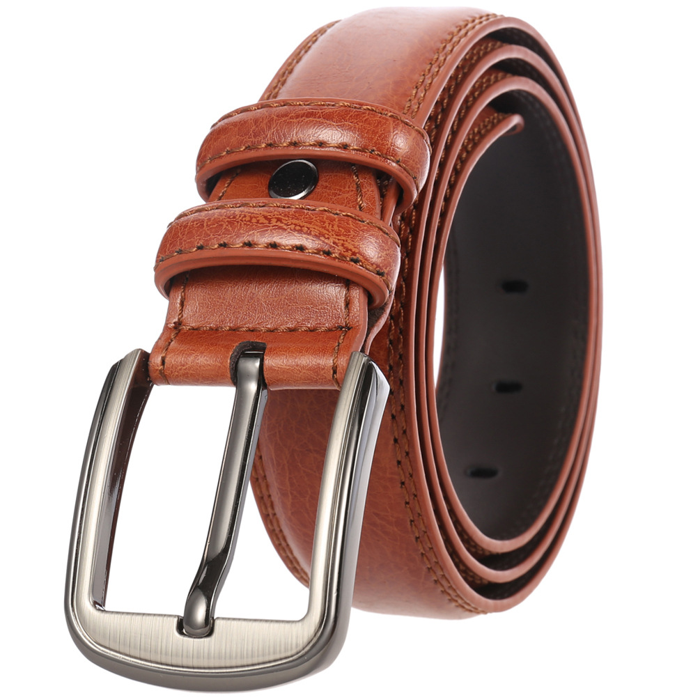 アメカジ 本革ダブルステッチビンテージレザーベルト