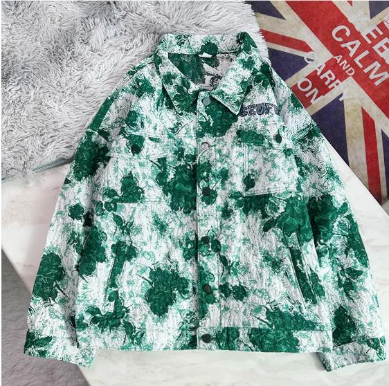 アメカジ メンズ グリーン迷彩柄 カジュアルジャケット 長袖