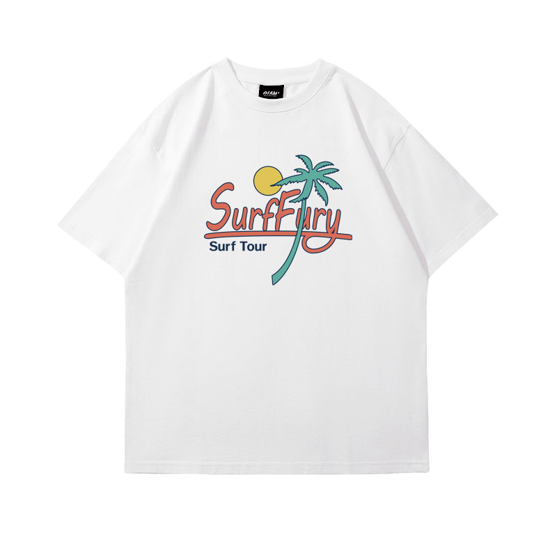 アメカジ 南国サーフィン風景プリントＴシャツ
