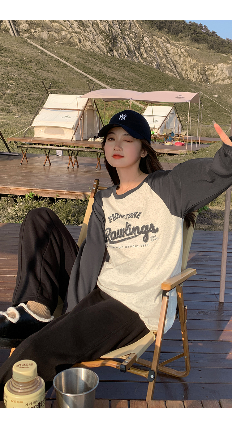 アメカジ フロントライン レトロ長袖Tシャツ