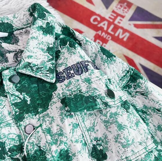 アメカジ メンズ グリーン迷彩柄 カジュアルジャケット 長袖