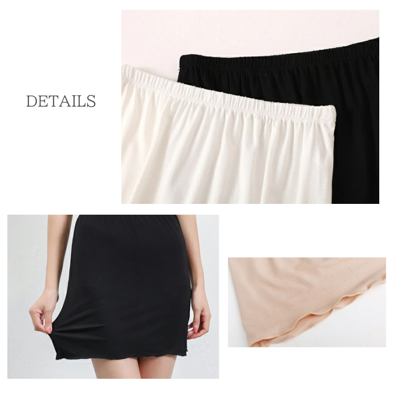 アメカジ デニムに合う透け防止ペチスカート無地インナー下着