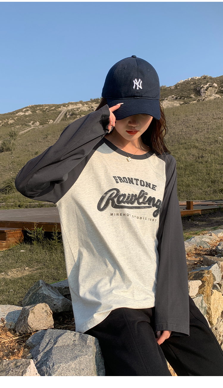 アメカジ フロントライン レトロ長袖Tシャツ