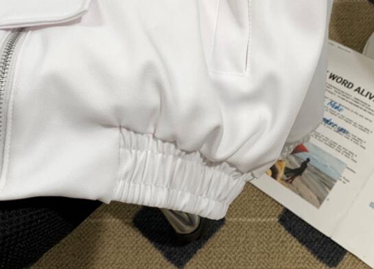 アメカジ メンズ白色花柄刺繍ジャケット薔薇装飾ブルゾン