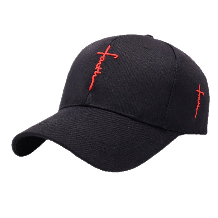 アメカジ 十字架刺繍入りシンプルカーブキャップ