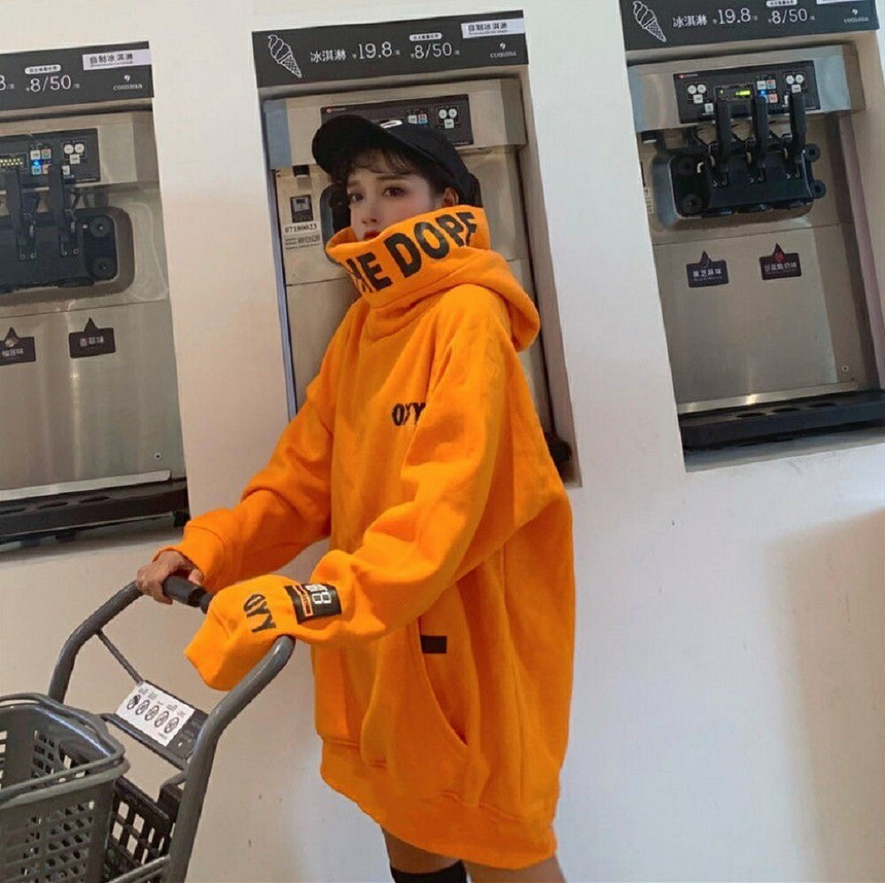 アメカジ スウェット ビッグフード プルオーバー 黒 オレンジ