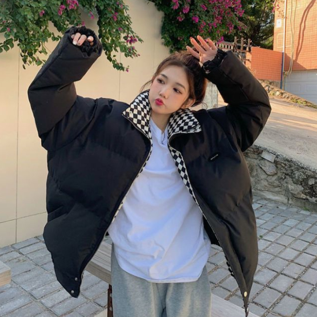 アメカジ 女性用中綿入り裏起毛アウター大きめサイズ防寒着茶色