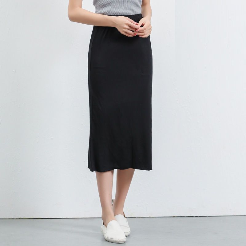 アメカジ デニムに合う透け防止ペチスカート無地インナー下着