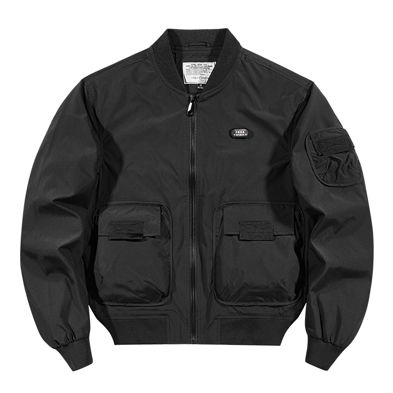 アメカジ ミリタリー仕様多機能ポケット付き飛行ジャケット