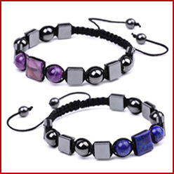 アメカジ 生命の樹モチーフ七色天然石ビーズブレスレット