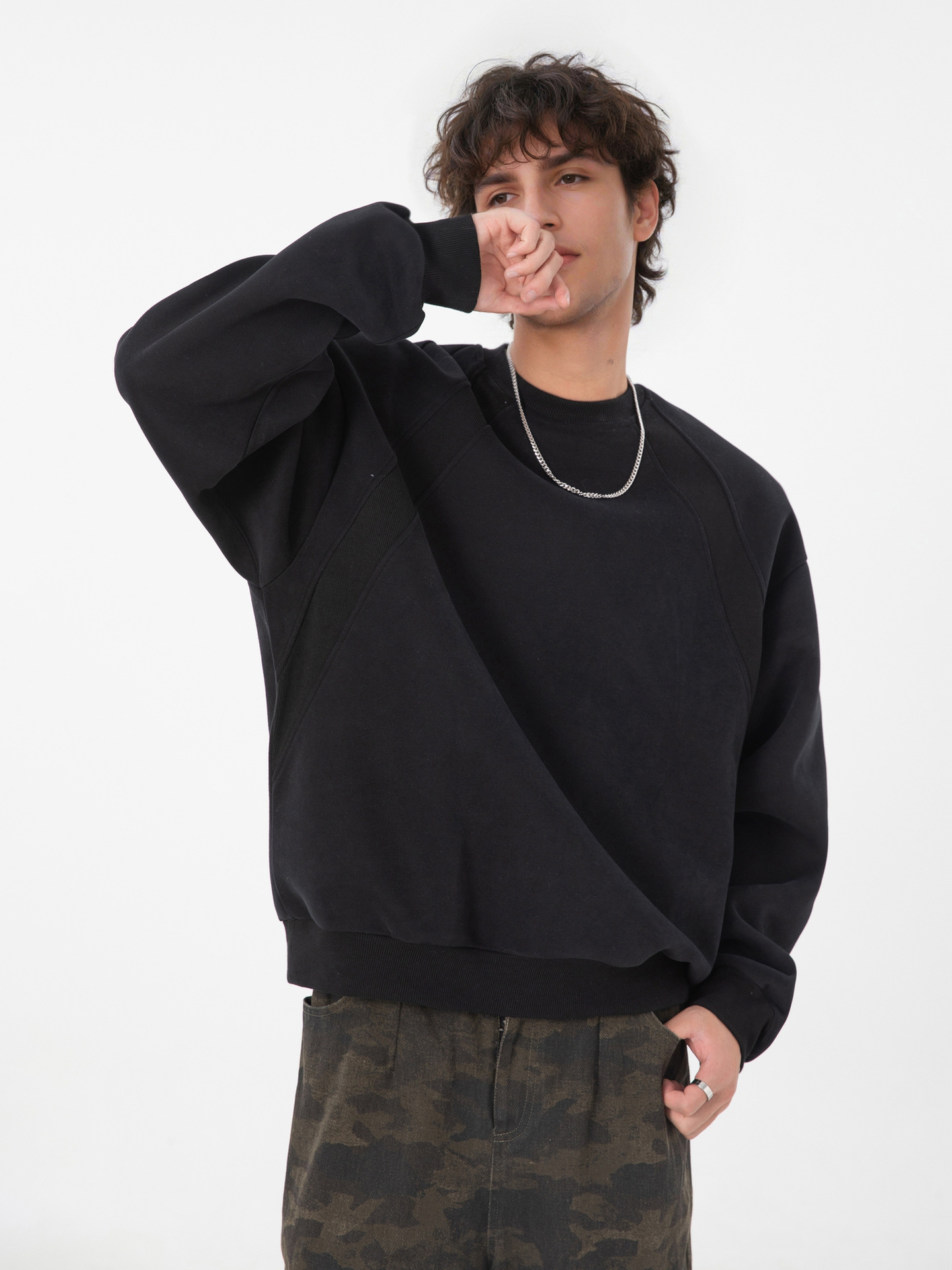 アメカジ ゆったりシルエット裏起毛クルーネック