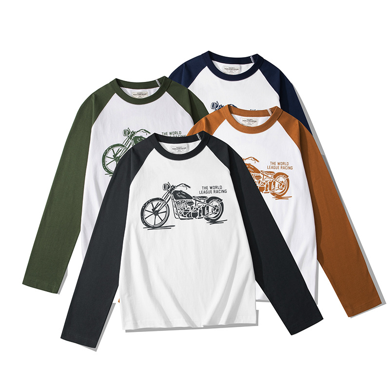 アメカジ バイクデザイン ラグランロンティー