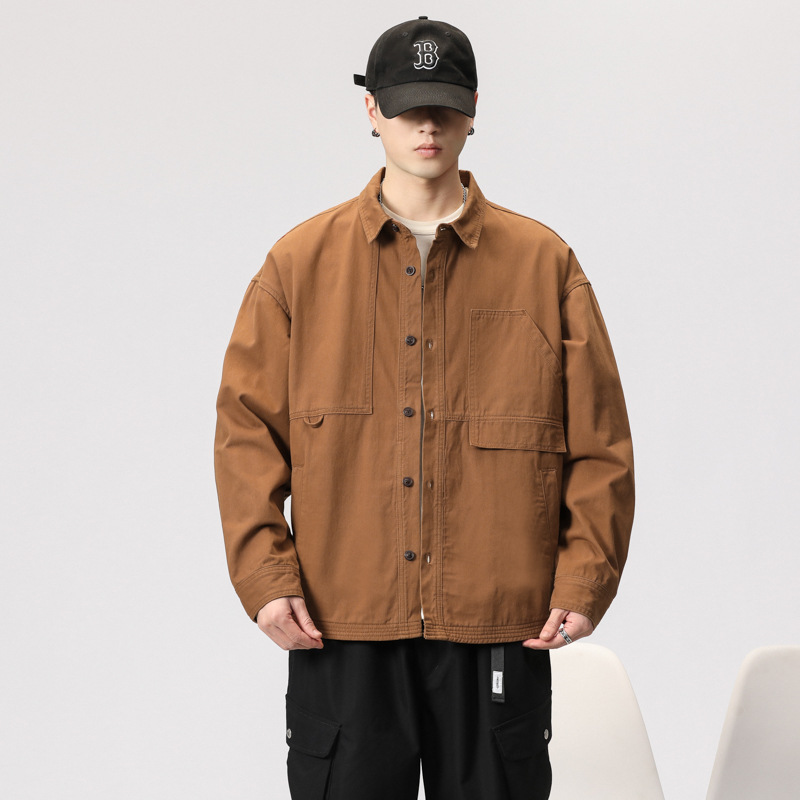 アメカジ ゆったりワークテイスト長袖シャツジャケット