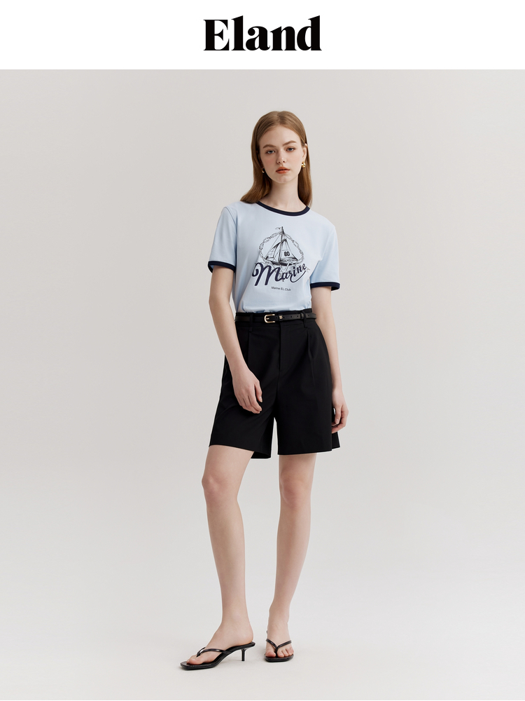 アメカジ ヨットプリント配色リンガーＴシャツ