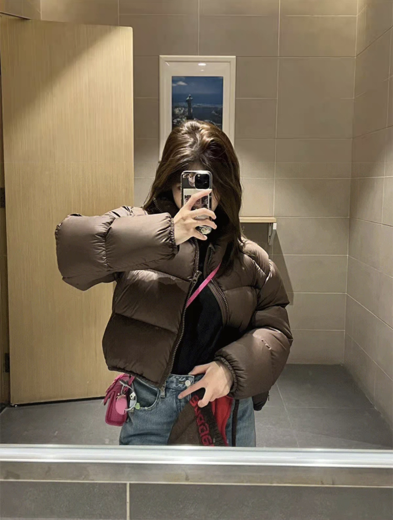 アメカジ レディース 中綿ダウン風 立ち襟 アウター 防寒 暖かい コート