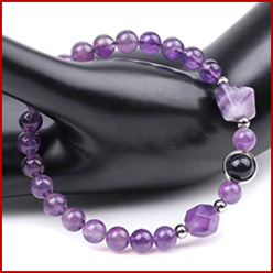 アメカジ 生命の樹モチーフ七色天然石ビーズブレスレット