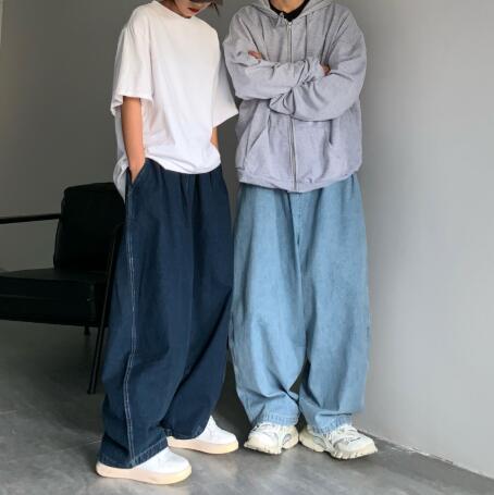 アメカジ メンズ デニム ワイドパンツ ゆったり ヴィンテージ風 ズボン