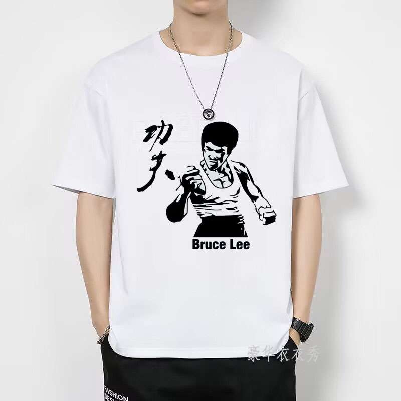 アメカジファッション  ブルース・リー 格闘家プリント Tシャツ