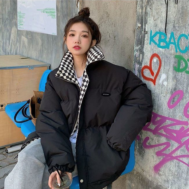 アメカジ 女性用中綿入り裏起毛アウター大きめサイズ防寒着茶色